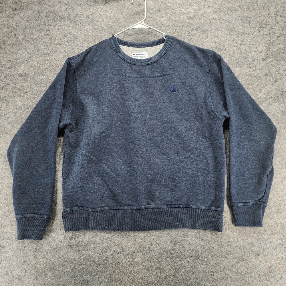 Champion Sweatshirt Mens Large Blue Long Sleeve Logo